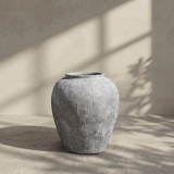 Pompeii Terranova, Fiber Clay Vessel in Weathered Black, Aged Gray, or Antique Umber, 14.1"D x 15.7"H