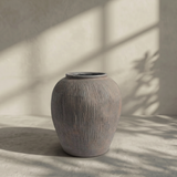 Pompeii Terranova, Fiber Clay Vessel in Weathered Black, Aged Gray, or Antique Umber, 14.1"D x 15.7"H