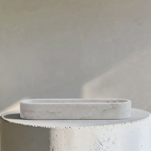 Carrara Cielo Marble Stone Serveware, 11.5"L x 3.25"W x 2"H
