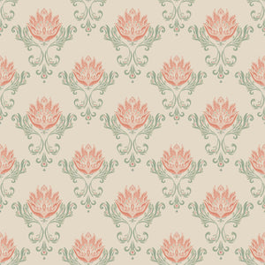 Vintage Floral Damask Wallpaper - Retro Art Nouveau Wallpaper