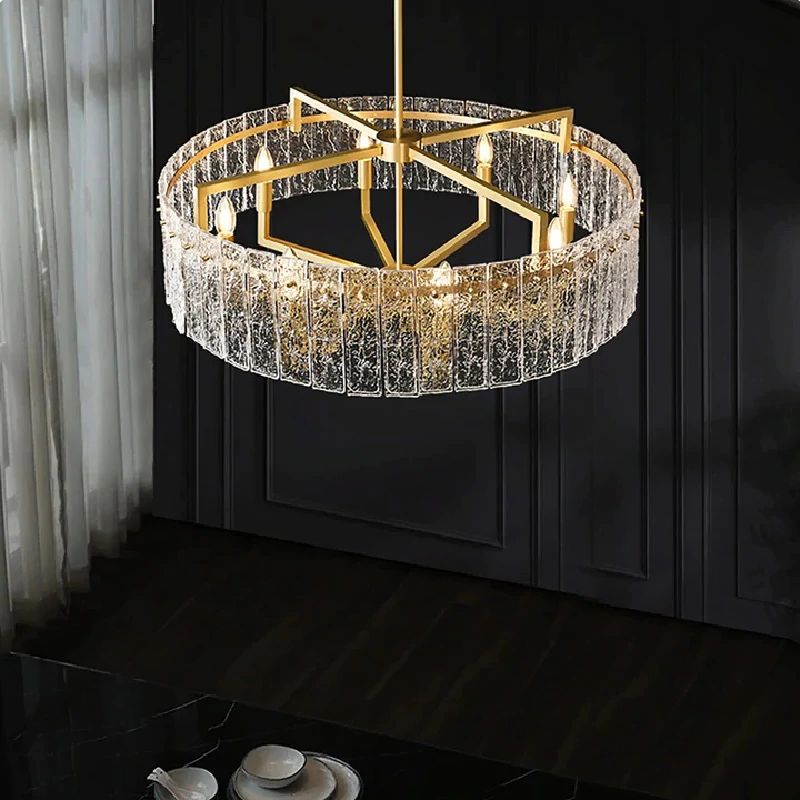 Pure copper Round Crystal Chandelier