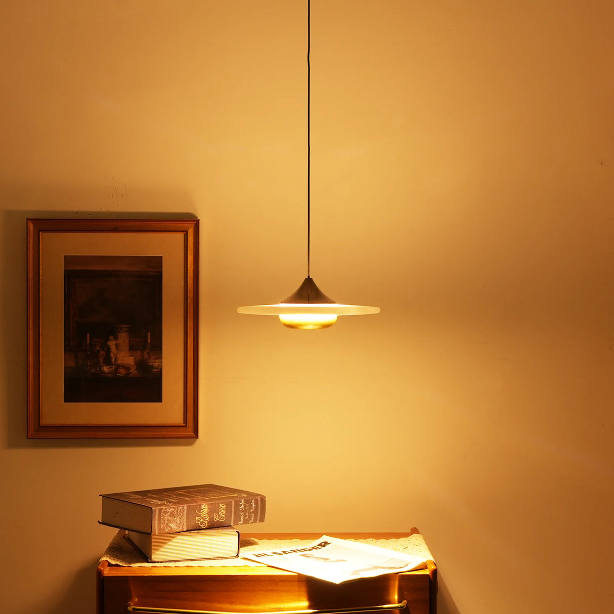 Flying Saucer Alabaster Pendant Lamp