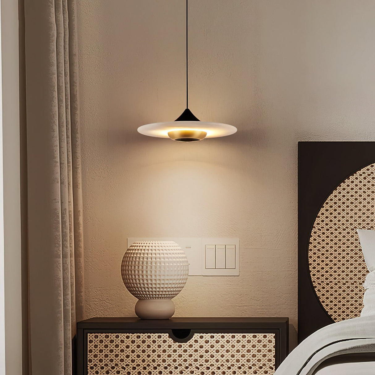 Flying Saucer Alabaster Pendant Lamp