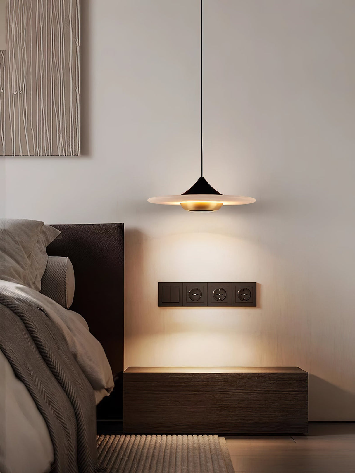 Flying Saucer Alabaster Pendant Lamp