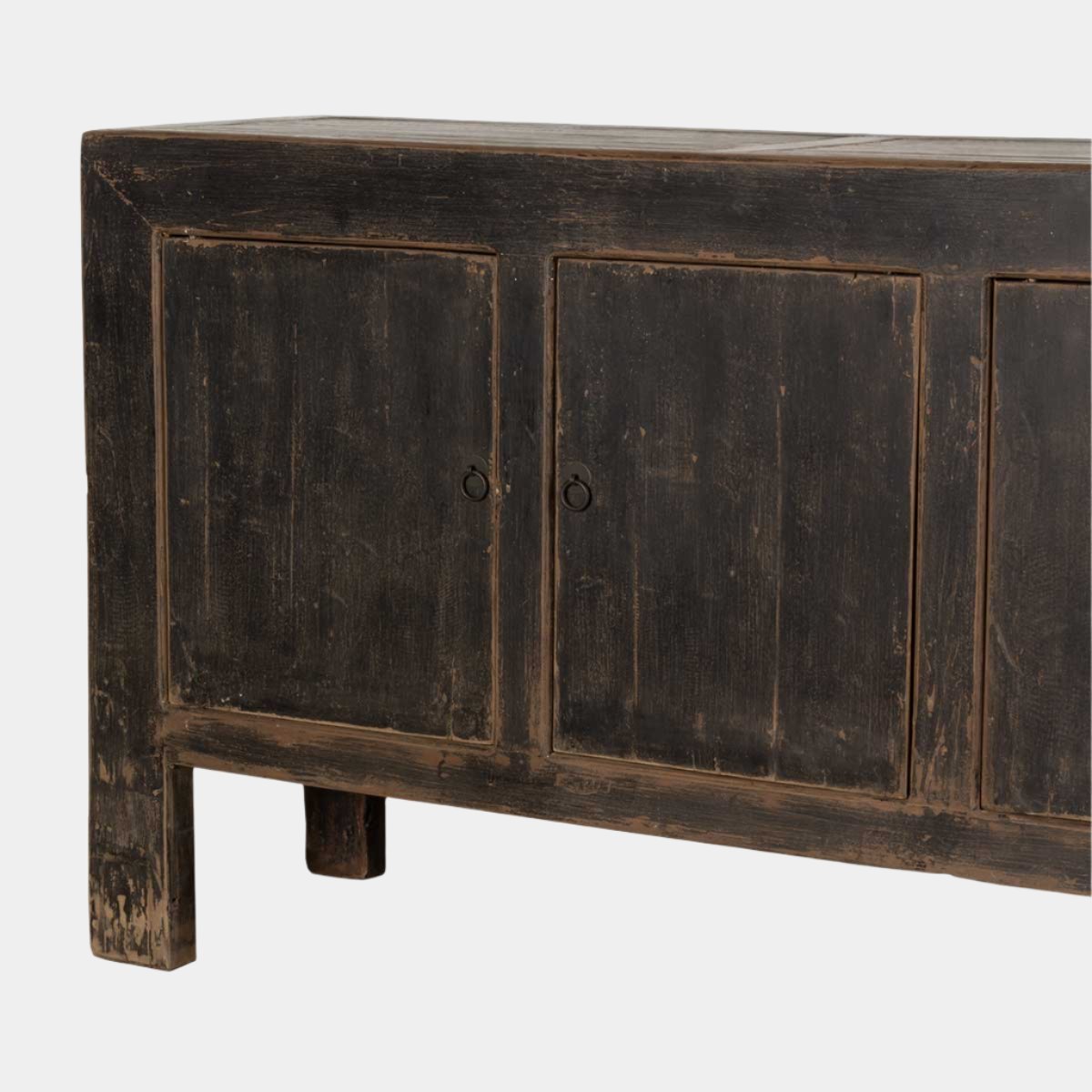 Black Four Door Elm Sideboard