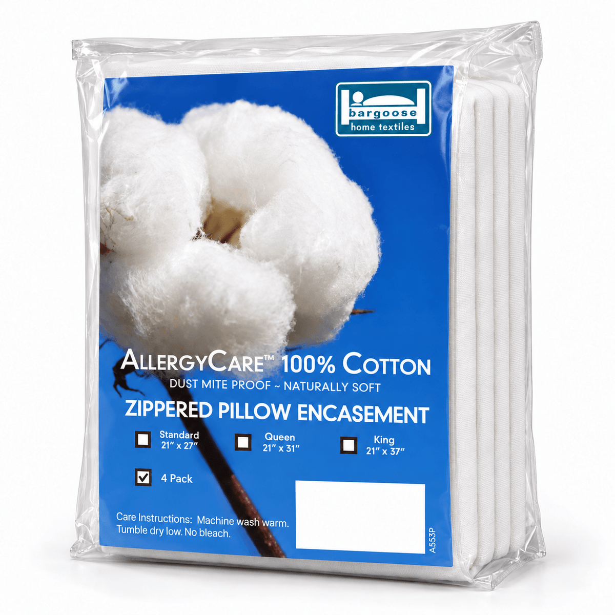 AllergyCare™ Cotton Allergen Barrier Pillow Protector