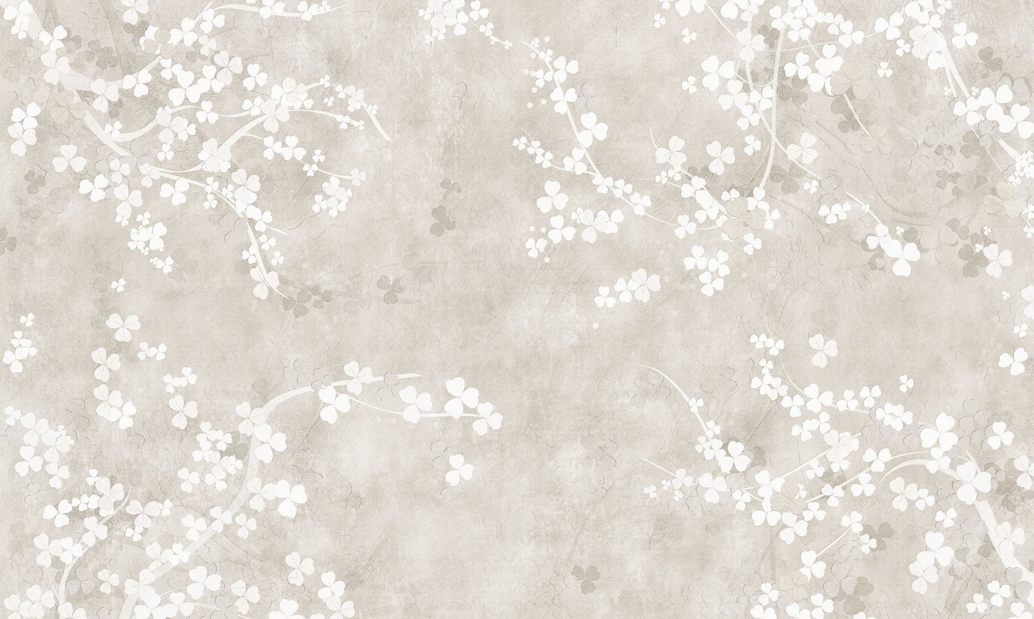Wall Mural Soft Sakura Blossom - Neutral Floral Wallpaper