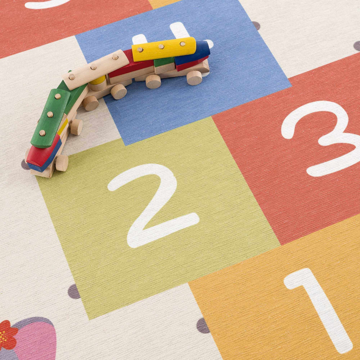 Colorful Hopscotch Washable Kids Rug