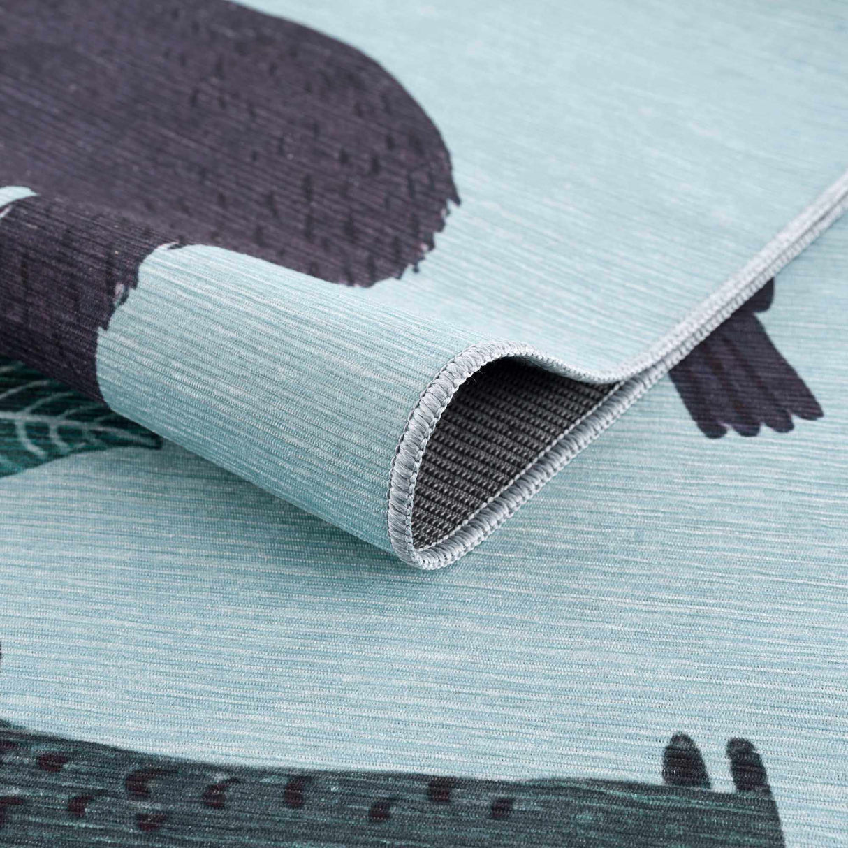 Petey Blue Animal Print Washable Kids Rug - Clearance