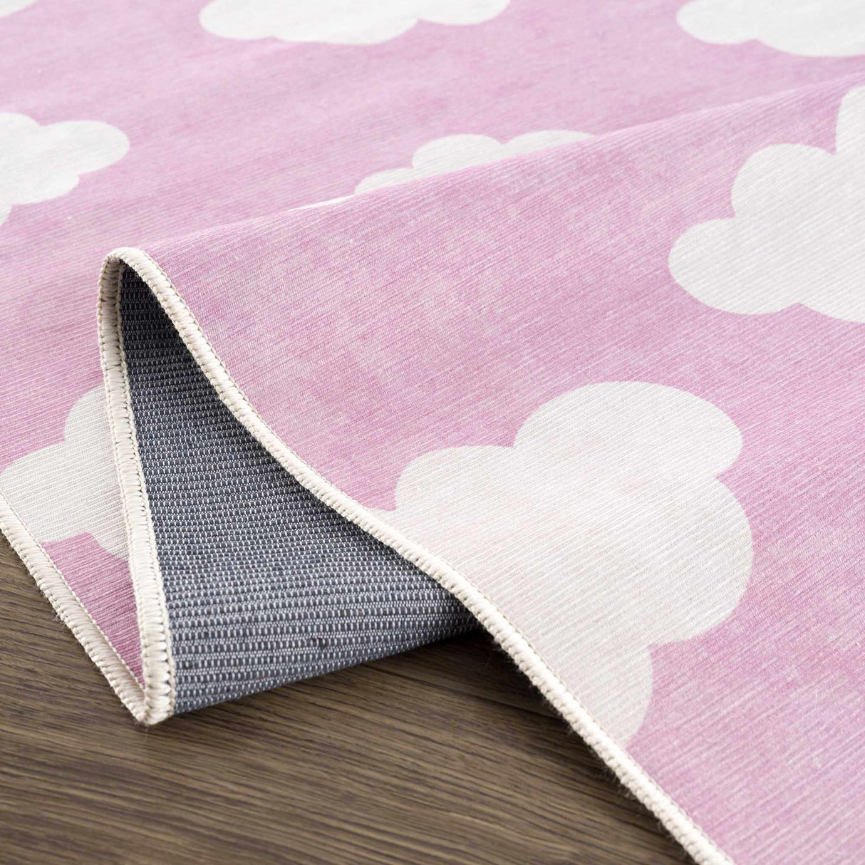 Nizar Pink Cloud Washable Kids Rug - Clearance