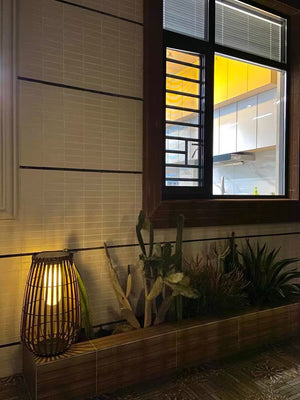 Garden Rattan Floor Lamp