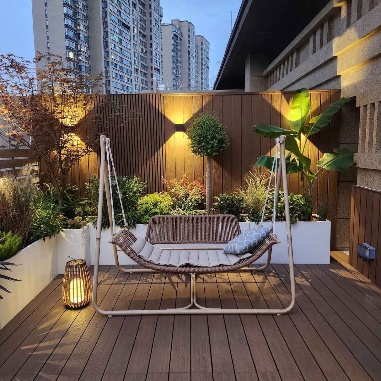 Garden Rattan Floor Lamp