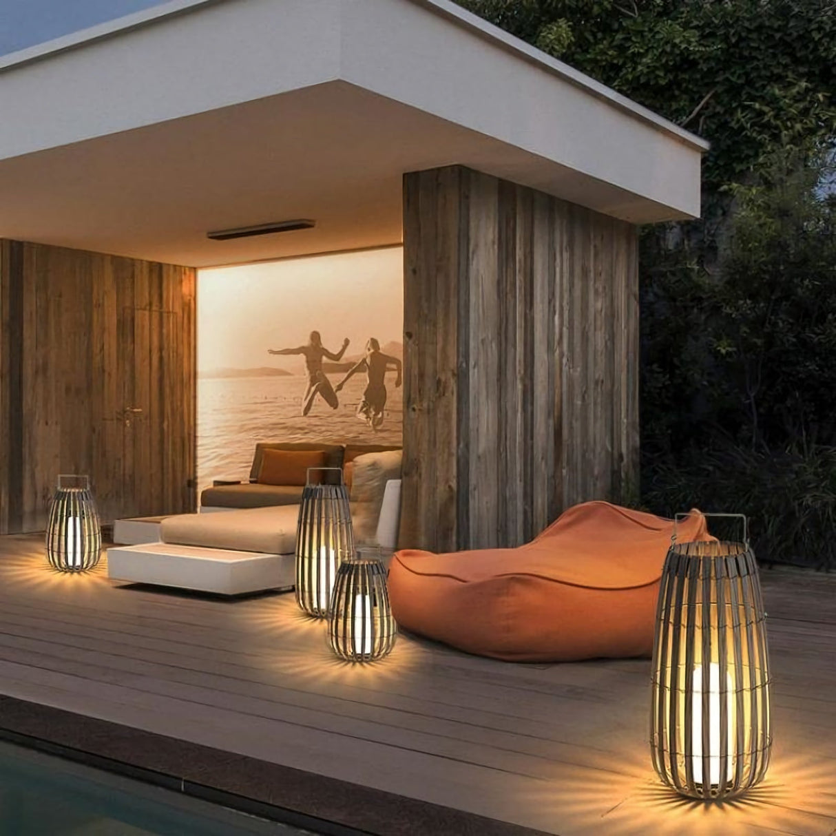 Garden Rattan Floor Lamp