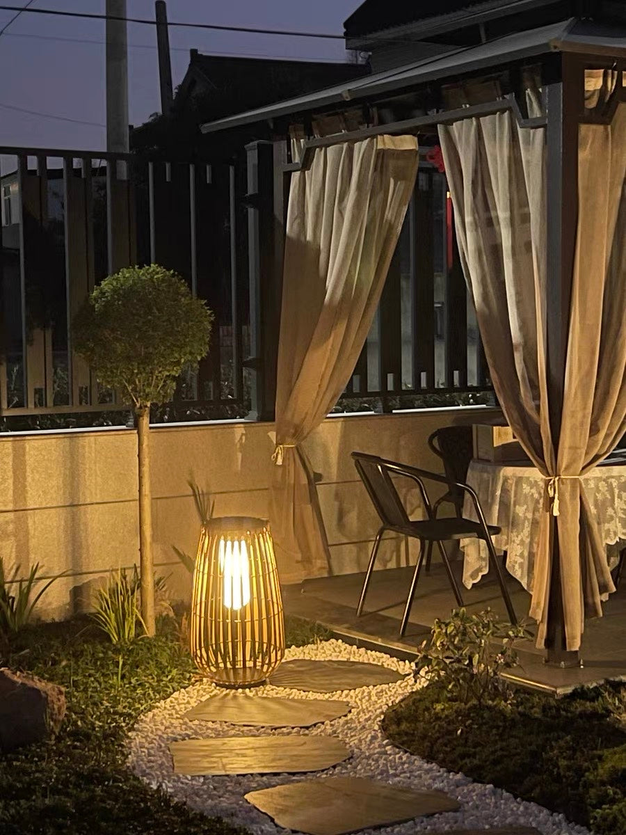 Garden Rattan Floor Lamp