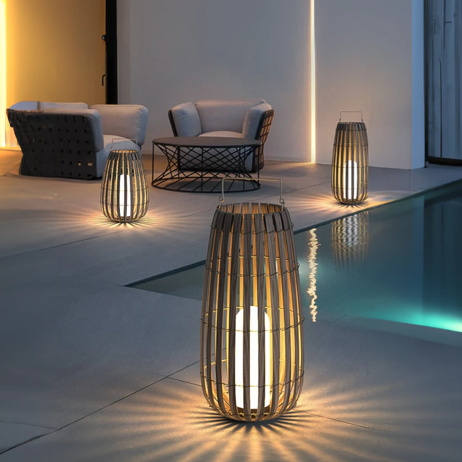 Garden Rattan Floor Lamp