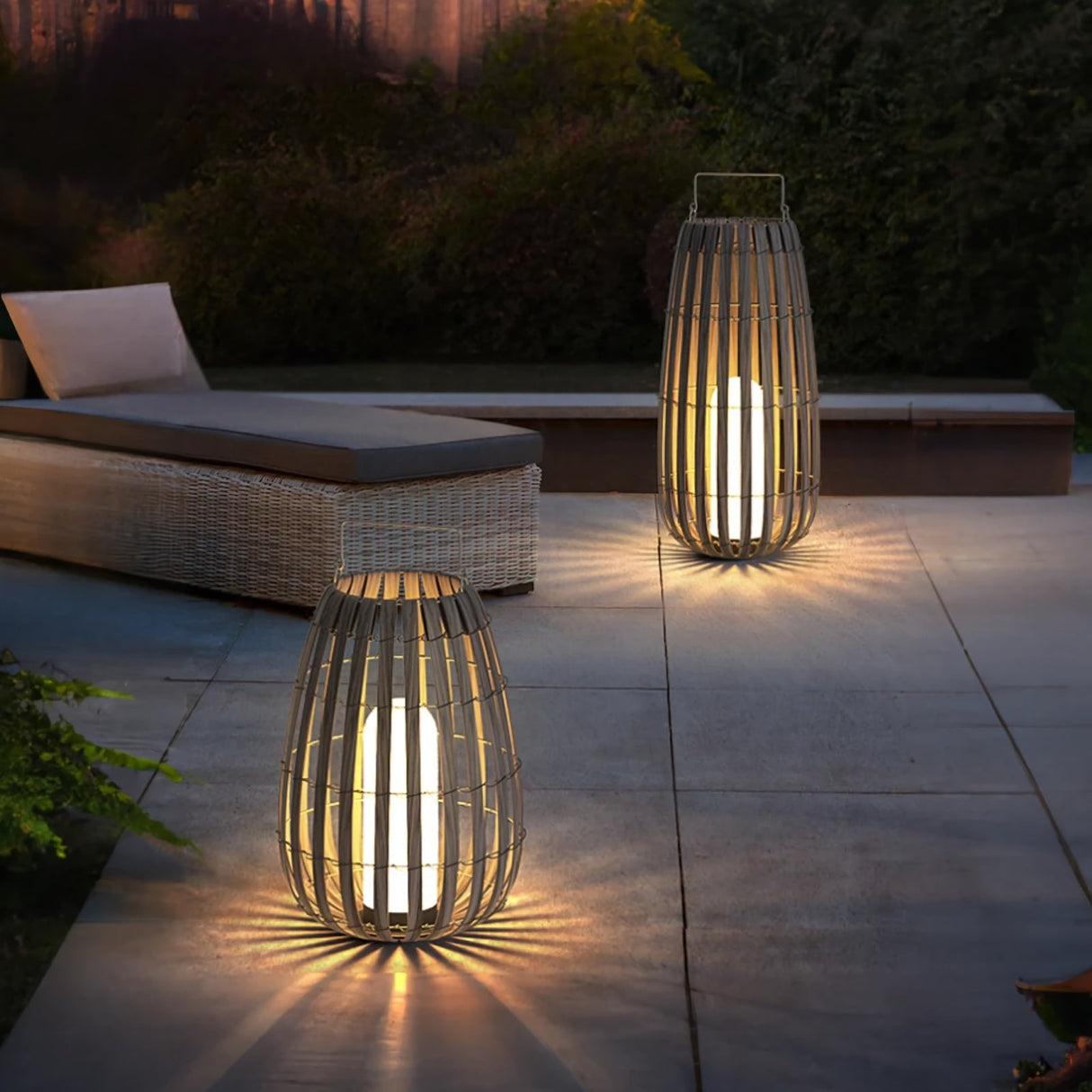Garden Rattan Floor Lamp