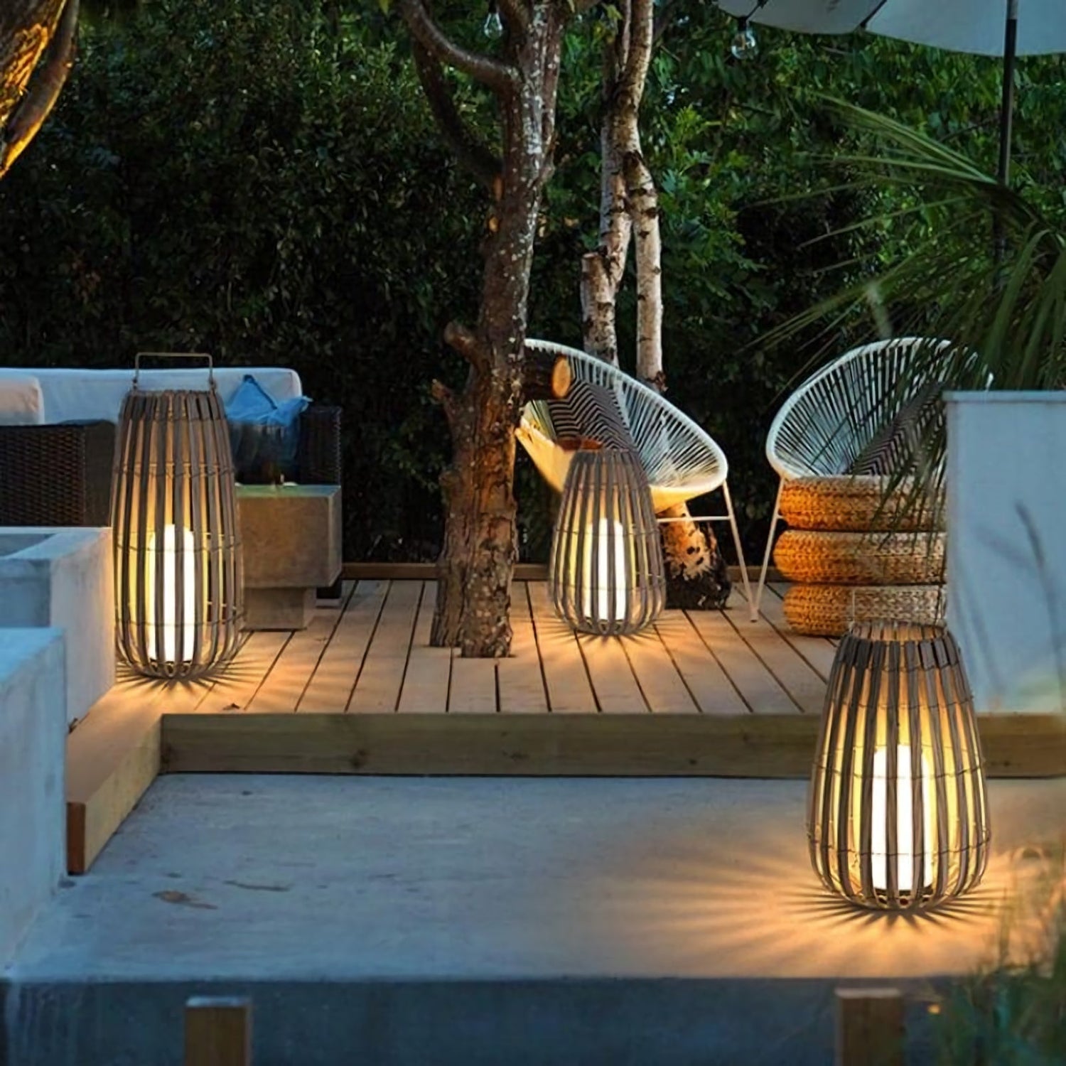 Garden Rattan Floor Lamp