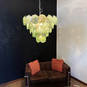 Green Iridescent Murano Chandelier