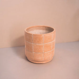 Grid Small Terracotta Planter by MESO