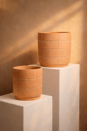Grid Terracotta Planters by MESO