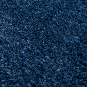Faina Solid Dark Blue Shag Washable Area Rug - Clearance