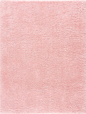 Faina Solid Pink Shag Washable Area Rug - Clearance