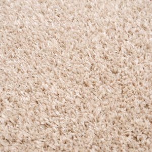 Faina Solid Beige Shag Rug Washable