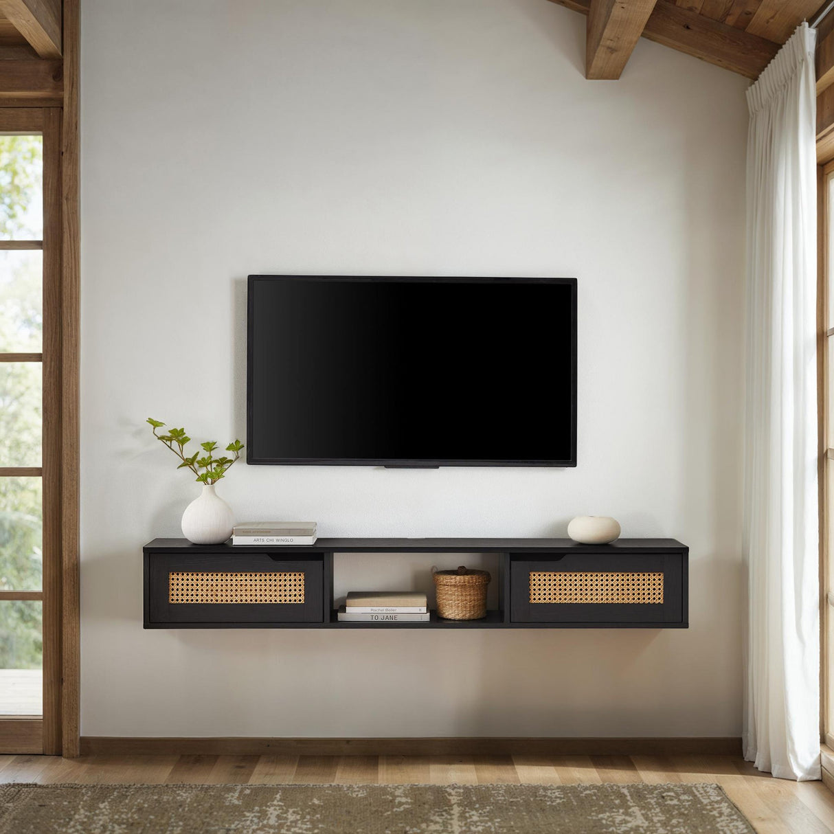 Hamkke Boho 2-Door Floating TV Stand