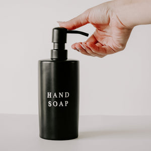 15oz Black Stoneware Hand Soap Dispenser