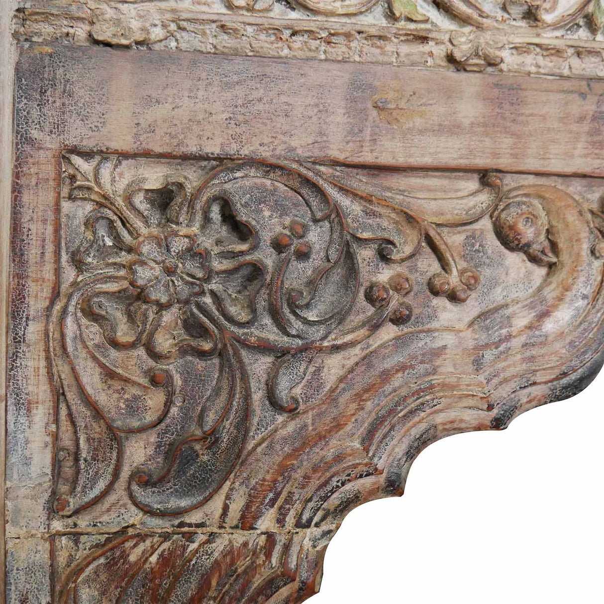 Eclectic Antique Carved Solid Wood Arches Repurposed 83 in. Tall Serving Bar