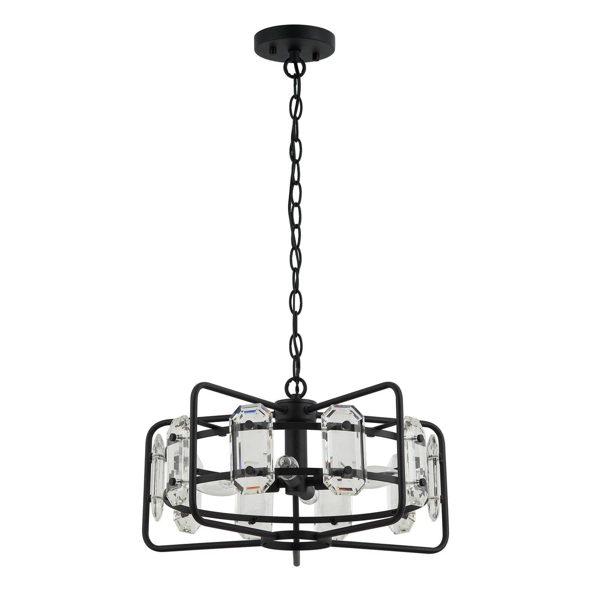 4-Light Golden or Black Modern Crystal Pendant Light