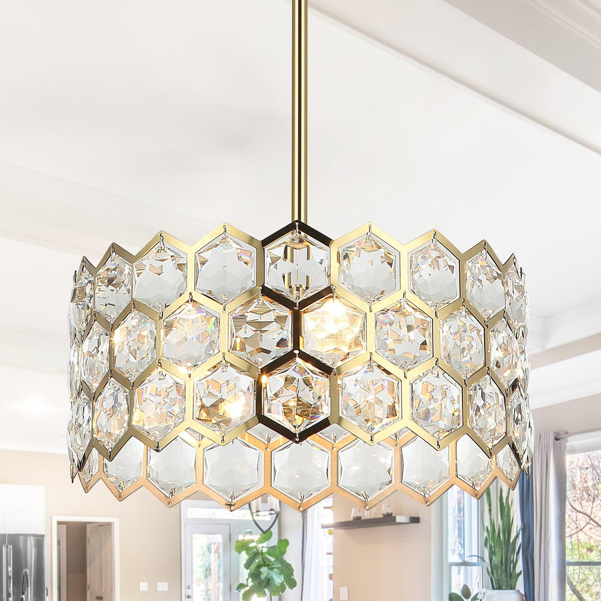 13 Inch Modern Golden 3-Light Pendant Lighting for Living Room