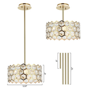 13 Inch Modern Golden 3-Light Pendant Lighting for Living Room