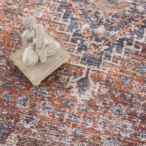 Blue Burgundy Holi-2302 Washable Area Rug