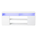 Modern 68 Inch TV Stand Media Console with LED Lights for Living Room