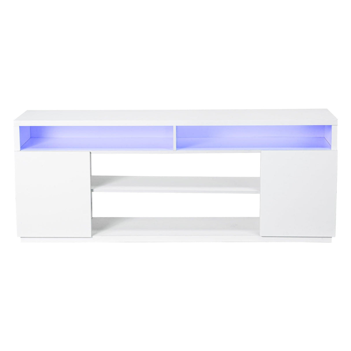 Modern 68 Inch TV Stand Media Console with LED Lights for Living Room