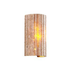 Half-Cylinder Travertine Wall Lamp
