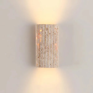 Half-Cylinder Travertine Wall Lamp