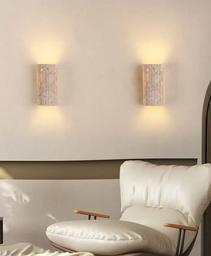 Half-Cylinder Travertine Wall Lamp