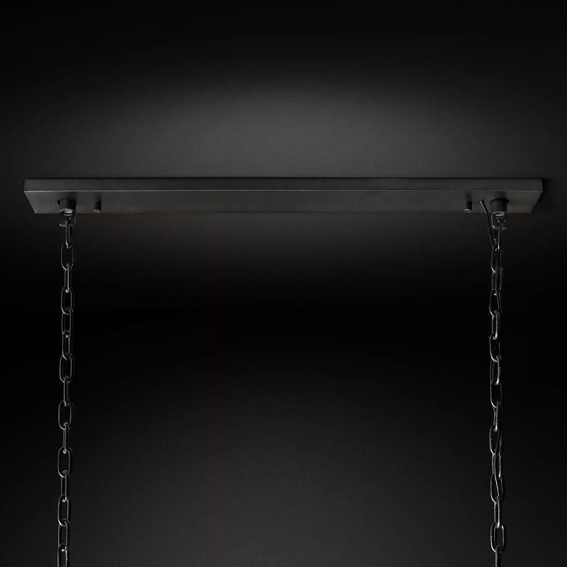 Glass Rectangular Chandelier Restaurant