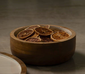 Hayes Wood + White Nesting Bowls, Set of 2