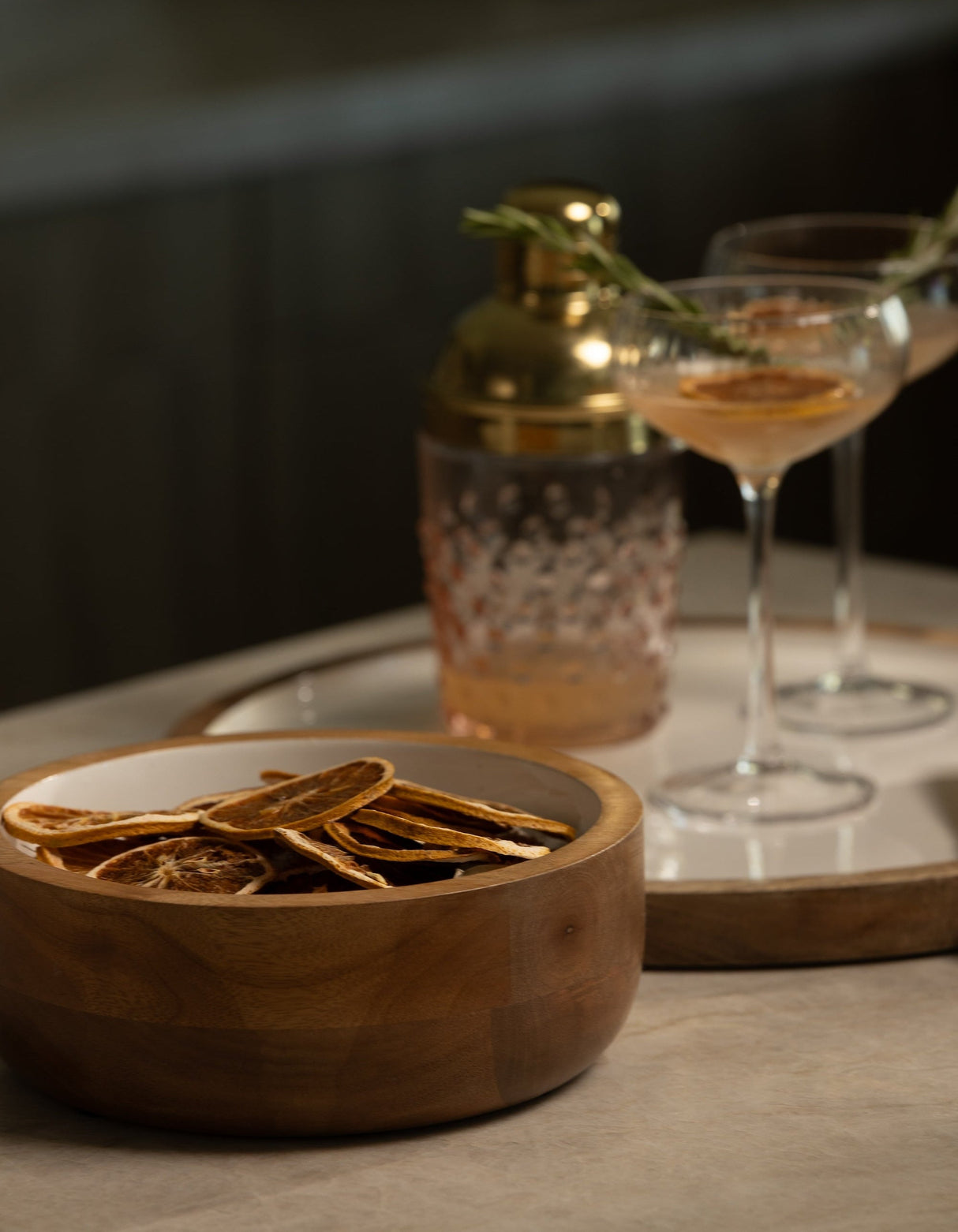 Hayes Wood + White Nesting Bowls, Set of 2