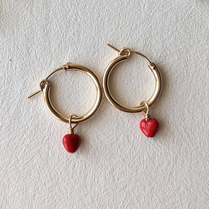 Charm Hoop Earrings | Hearts