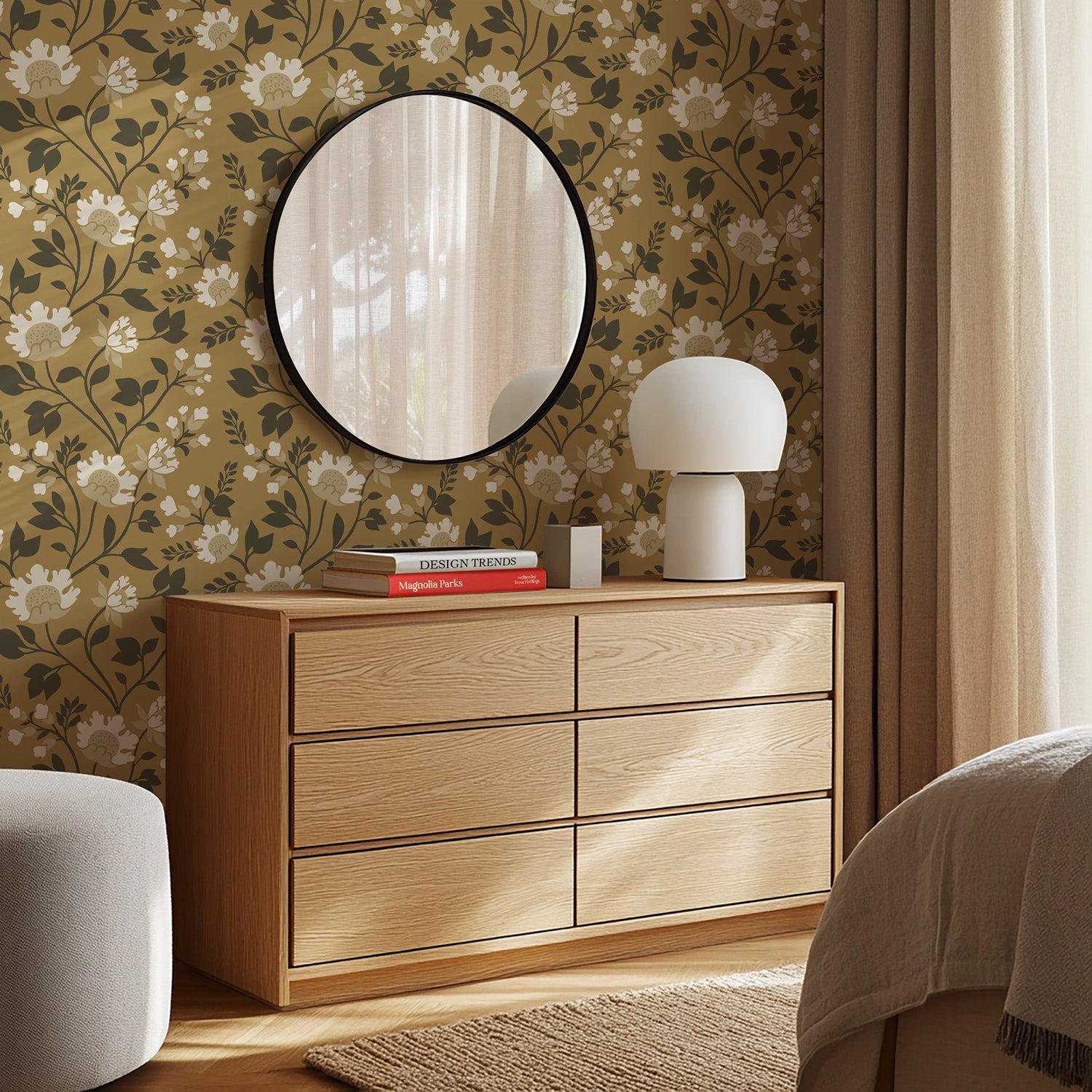 Hedgerow Bloom Wallpaper - Botanical Elegance