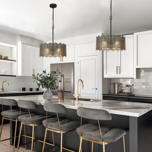 Hemaaolay Drum Colored Glass Chandelier