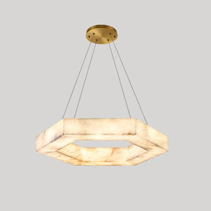 Hexagonal Alabaster Chandelier
