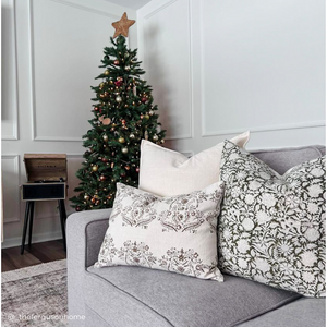 Jardim Floral Block Printed Pillow Cover | Olive