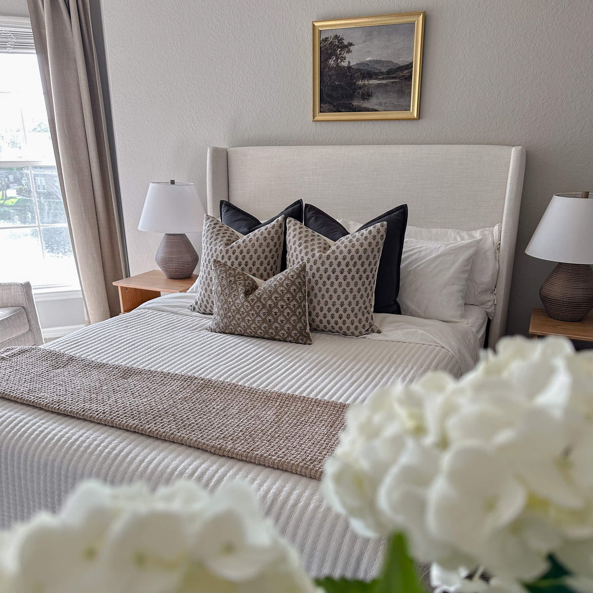 Mori Block Printed Pillow Cover | Sage Green