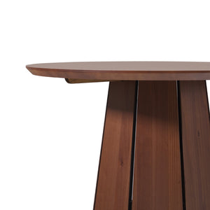 Koa 48" Round Solid Wood Pedestal Dining Table