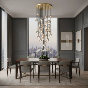 Kristal Crystal Round Cluster Chandelier
